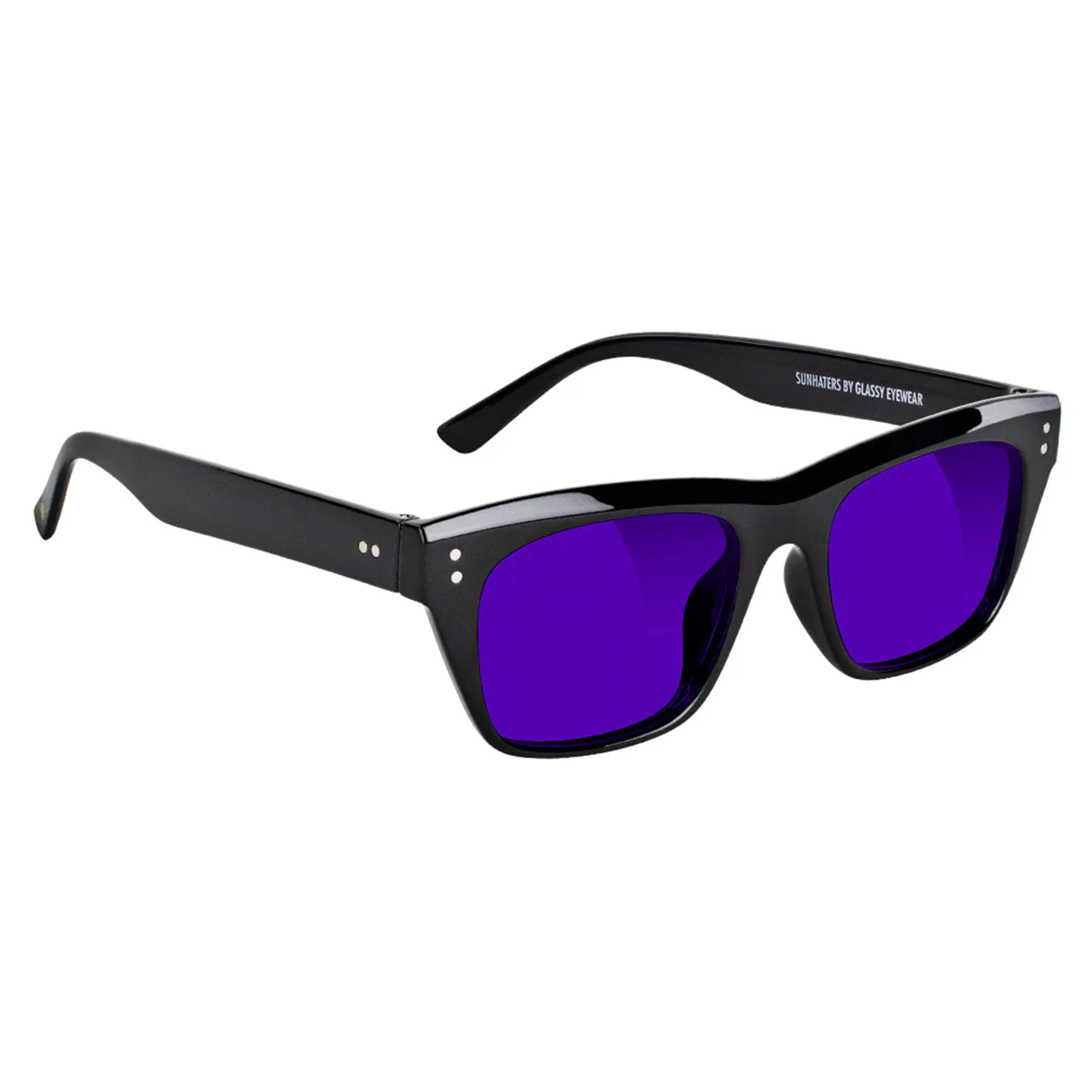 GLASSY SUNHATERS SANTOS POLARIZED BLACK/ PURPLE LENS