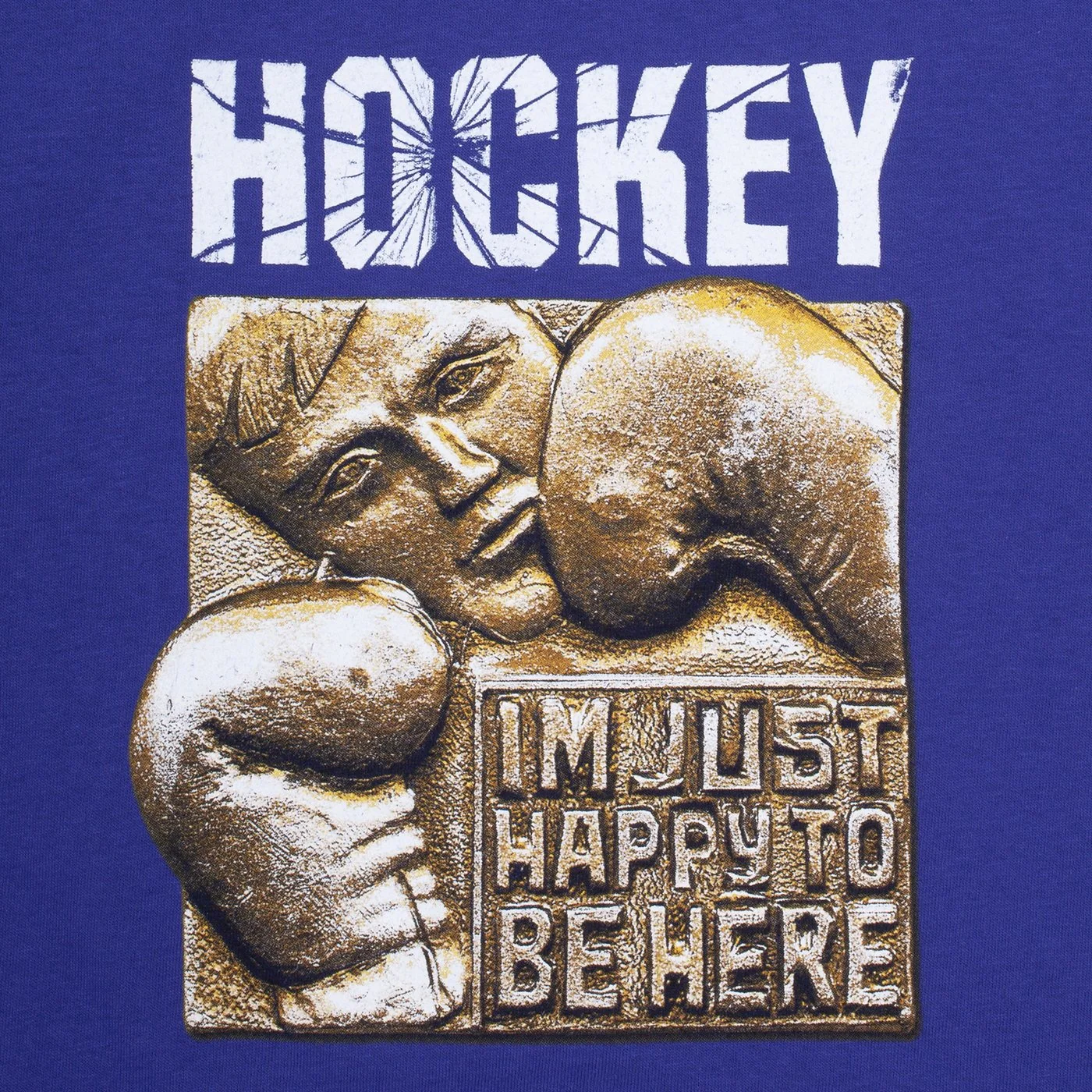 HOCKEY HAPPY TO BE HERE T-SHIRT COBALT BLUE - Image 2