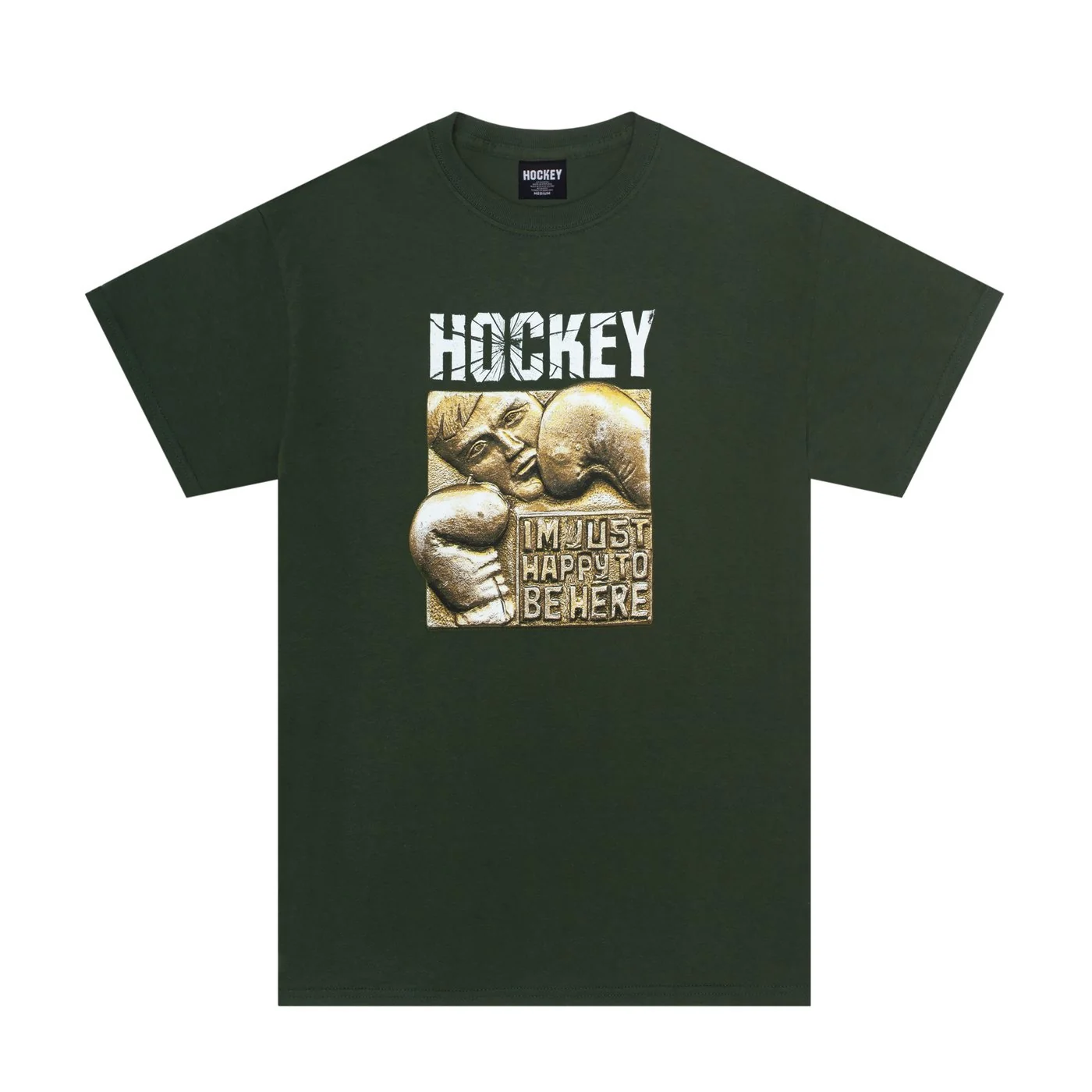 HOCKEY HAPPY TO BE HERE T-SHIRT FOREST GREEN