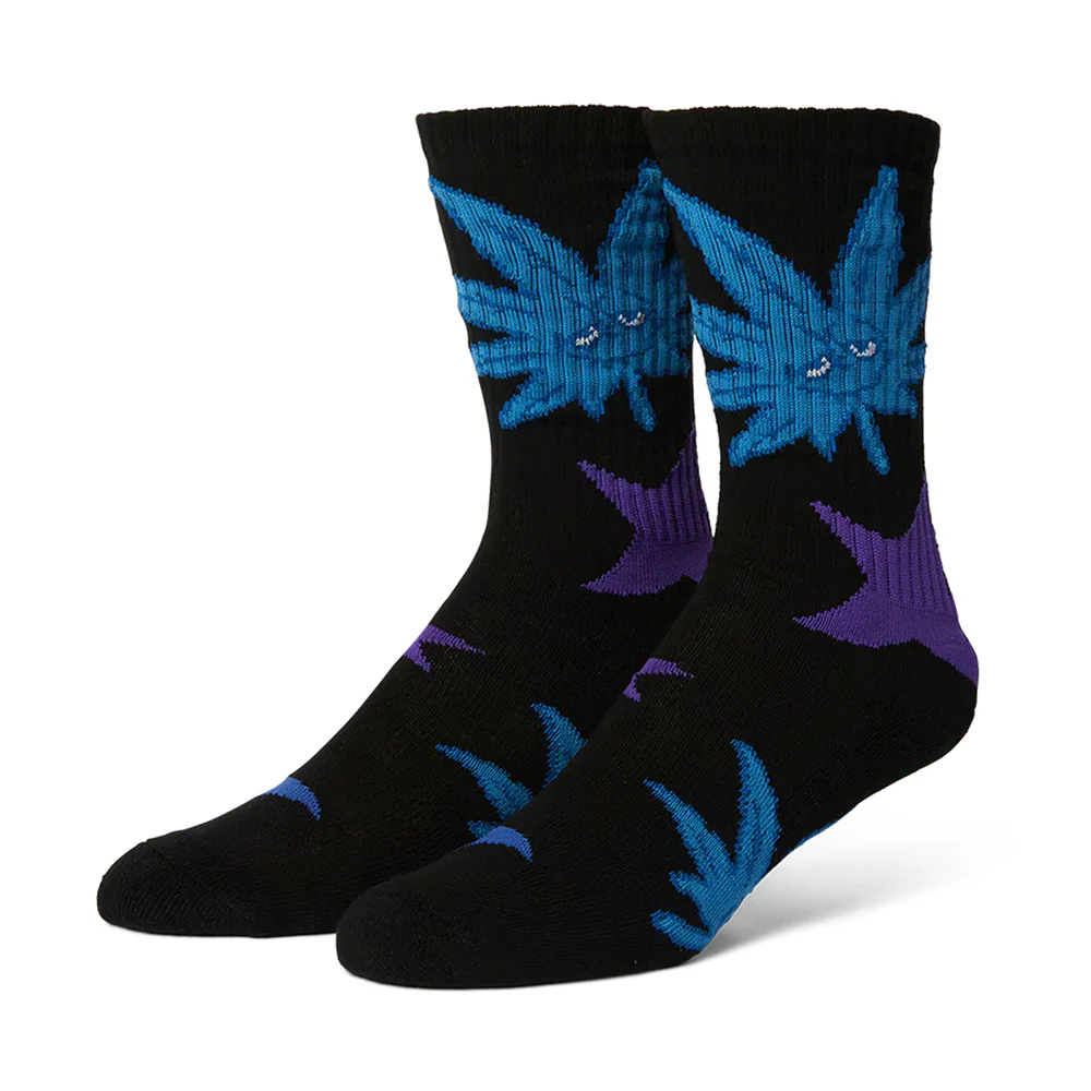 HUF GREEN BUDDY STAR SIGN SOCK BLACK