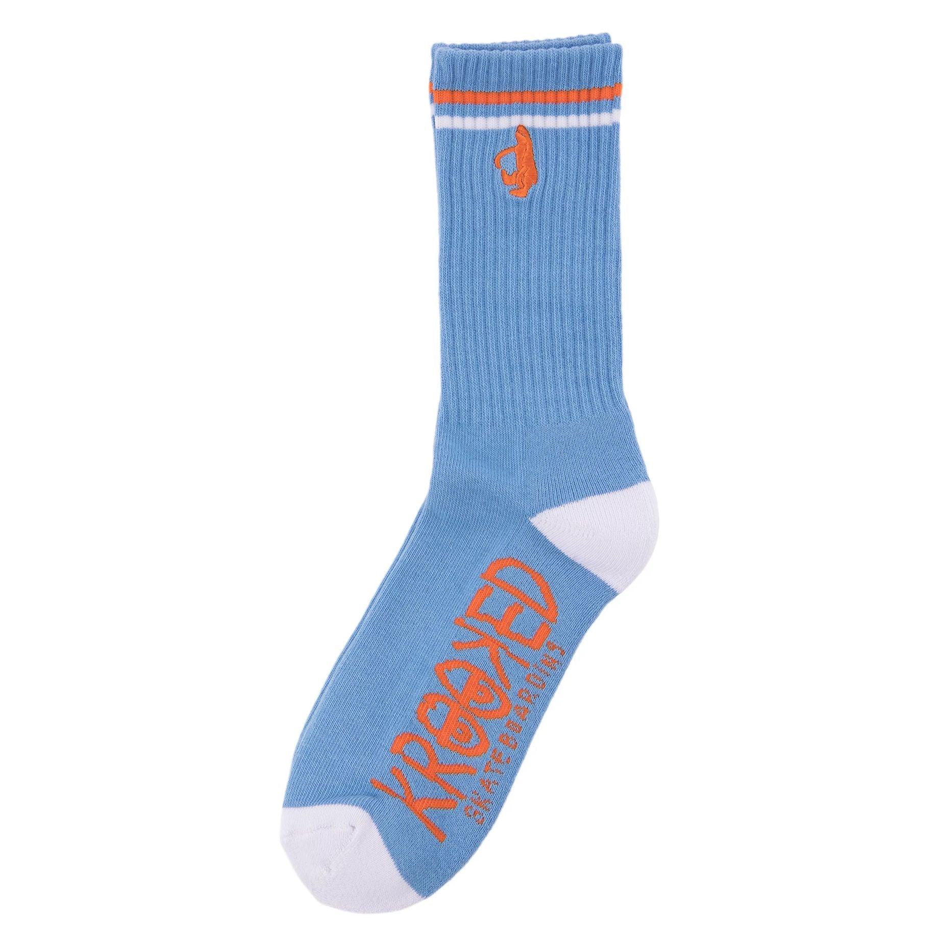 KROOKED BIRD SOCKS BLUE/WHITE/ORANGE