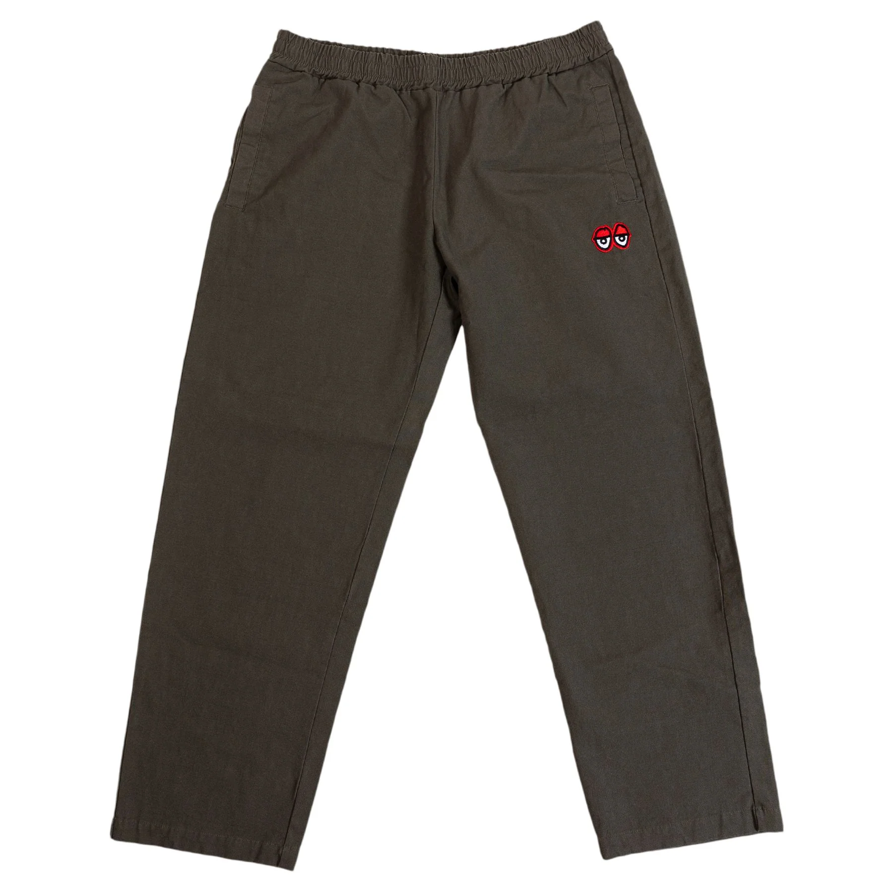 KROOKED EYES PANTS OLIVE GREEN / RED