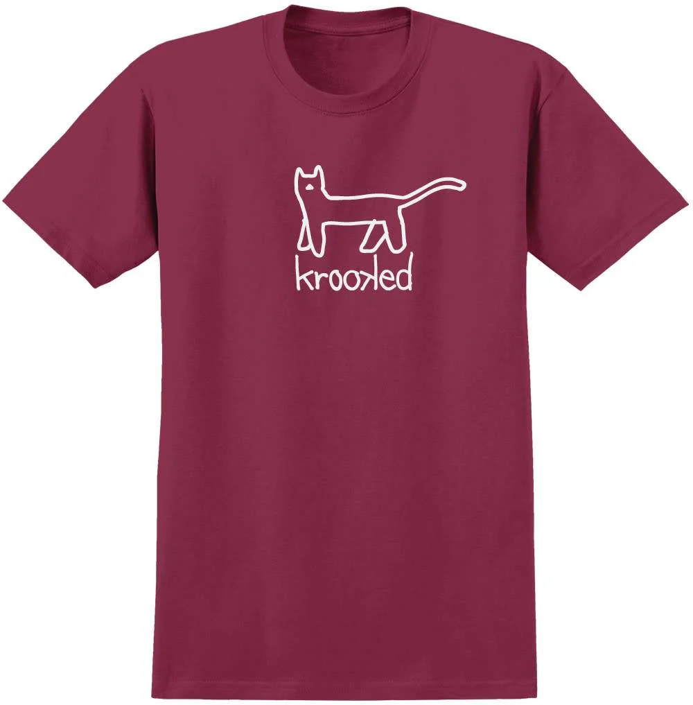 KROOKED BIG KAT S/S SHIRT BURGUNDY / WHITE