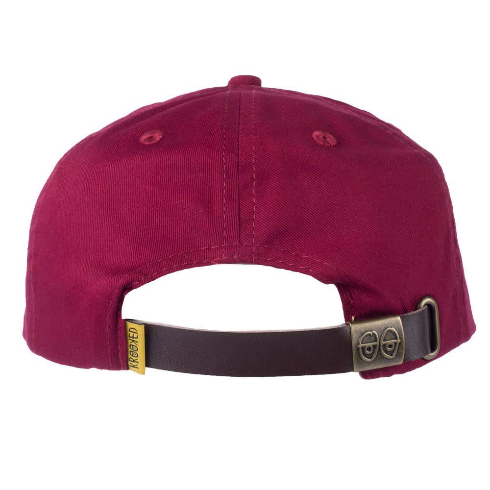 KROOKED KAT EMBLEM STRAP BACK BURGUNDY - Image 2