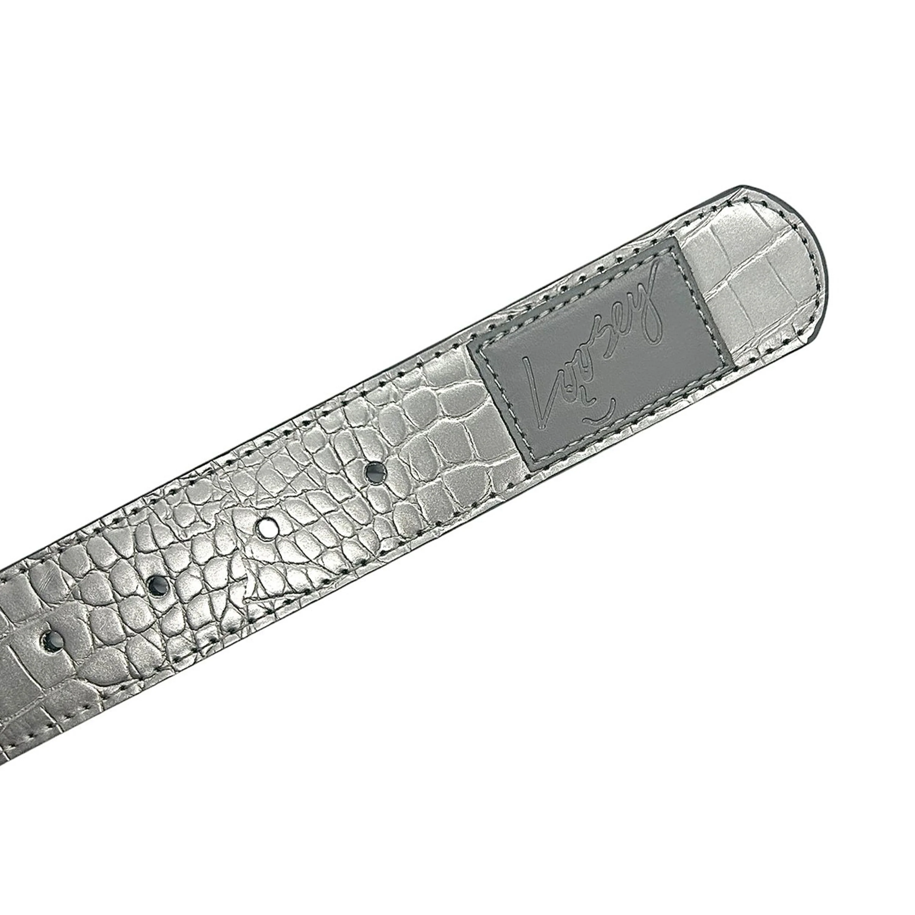 LOOSEY CROC SKIN BELT SILVER - Image 2