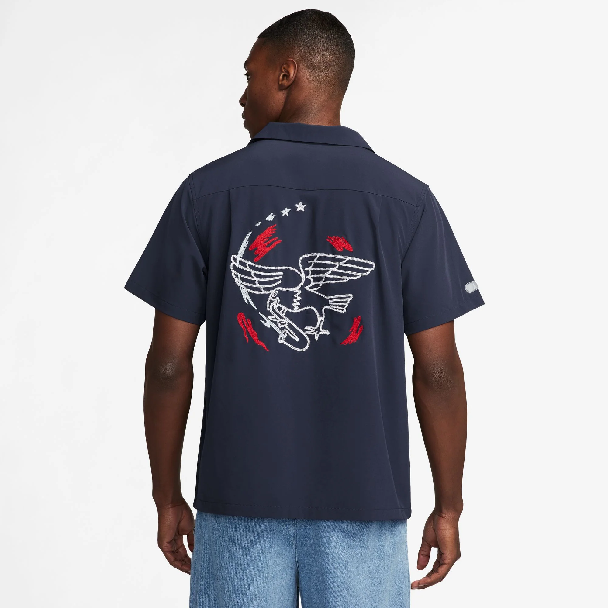 NIKE SB 2024 FEDERATION KIT BUTTON-UP SKATE BOWLER USA OBSIDIAN/WHITE - Image 2