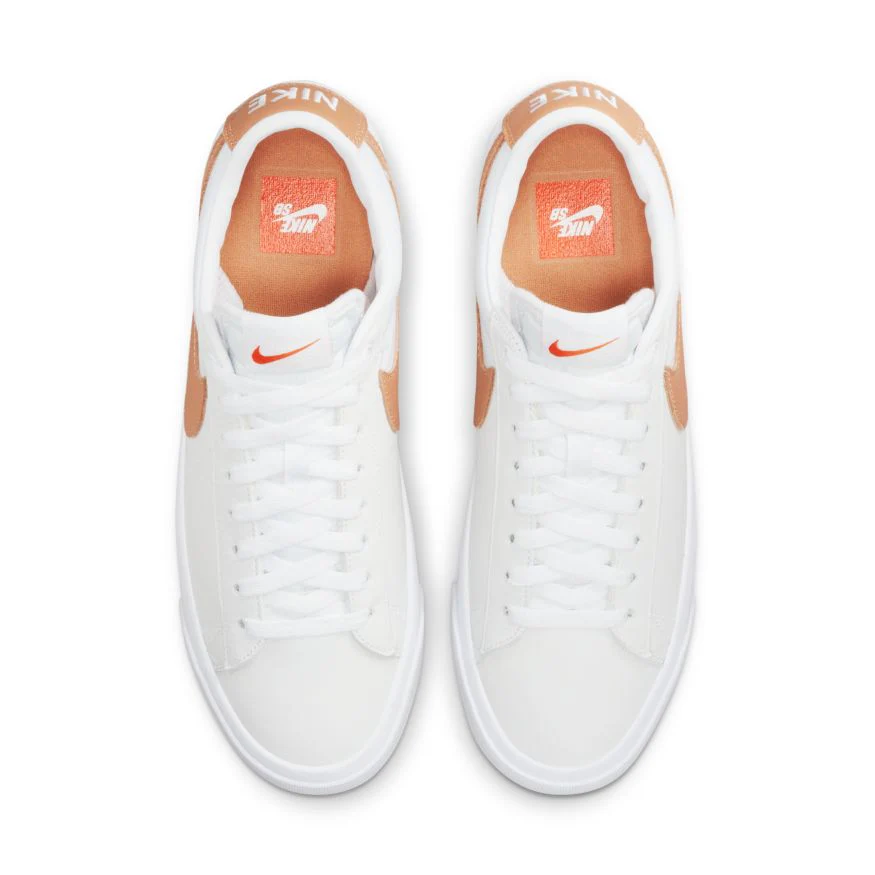 NIKE SB BLAZER LOW PRO GT ISO WHITE / LIGHT COGNAC - Image 5