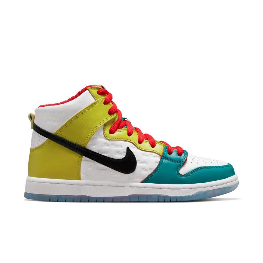 NIKE SB DUNK HIGH PRO "FRO SKATE" WHITE/METALLIC GOLD-UNIVERSITY RED