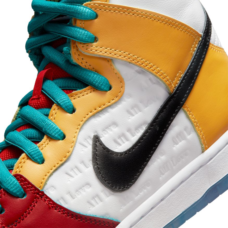 NIKE SB DUNK HIGH PRO "FRO SKATE" WHITE/METALLIC GOLD-UNIVERSITY RED - Image 12