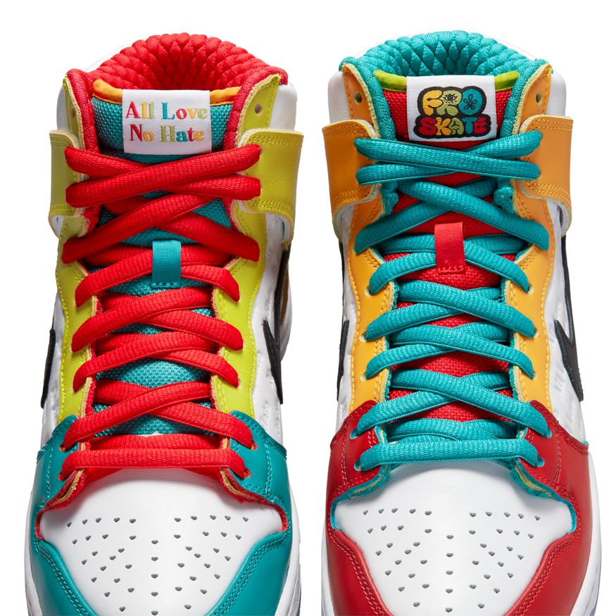 NIKE SB DUNK HIGH PRO "FRO SKATE" WHITE/METALLIC GOLD-UNIVERSITY RED - Image 2