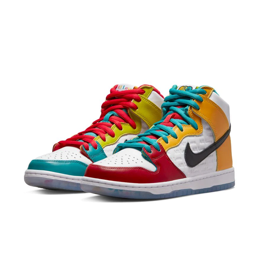 NIKE SB DUNK HIGH PRO "FRO SKATE" WHITE/METALLIC GOLD-UNIVERSITY RED - Image 6