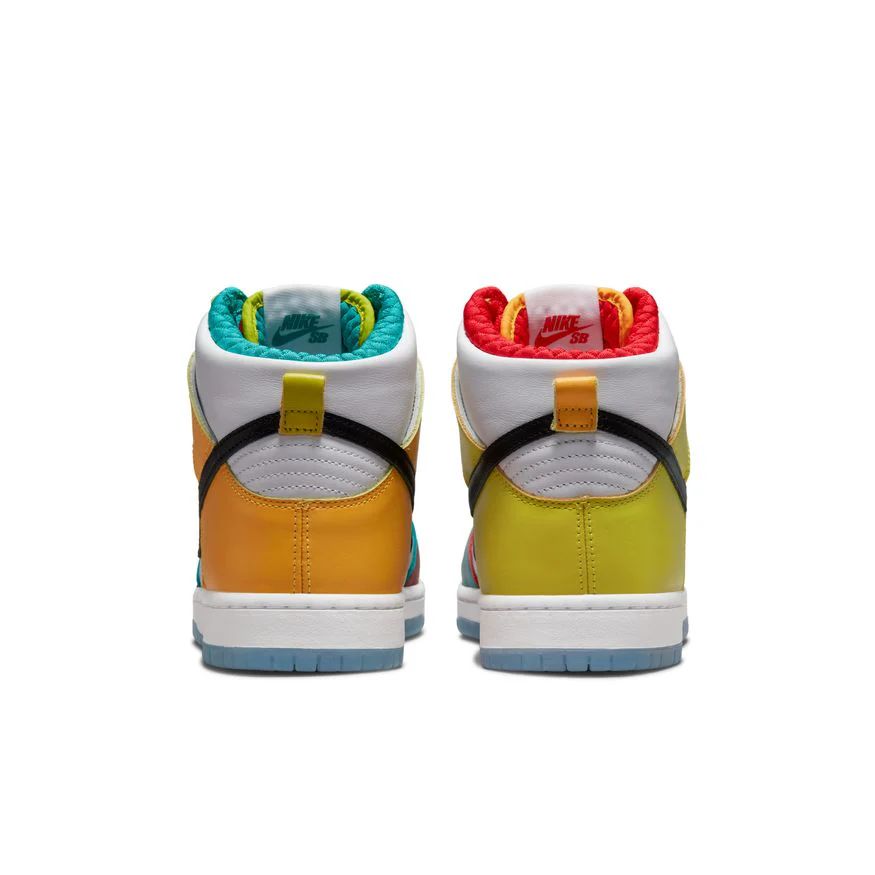 NIKE SB DUNK HIGH PRO "FRO SKATE" WHITE/METALLIC GOLD-UNIVERSITY RED - Image 7
