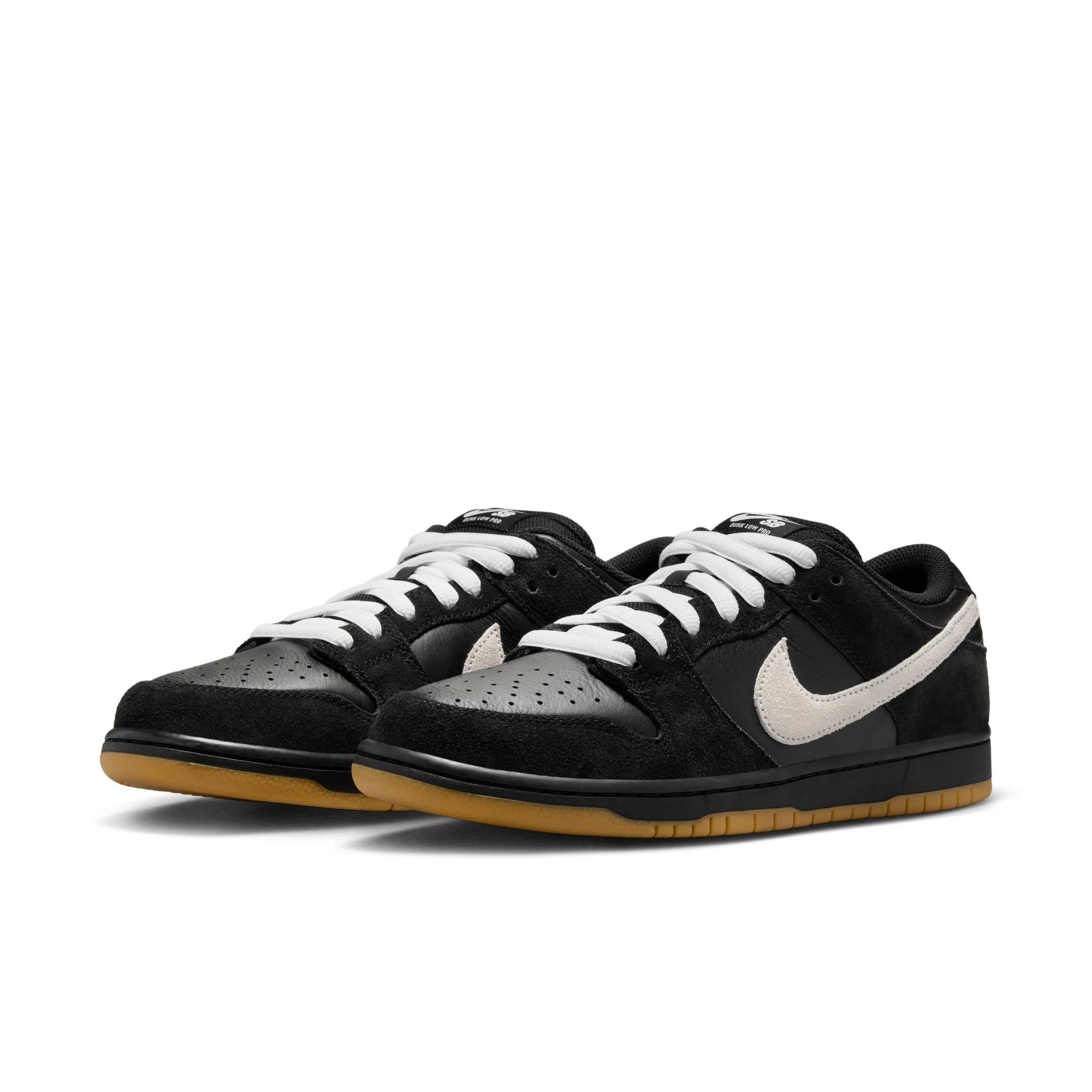 NIKE SB DUNK LOW PRO BLACK / WHITE-BLACK-GUM LIGHT BROWN - Image 2