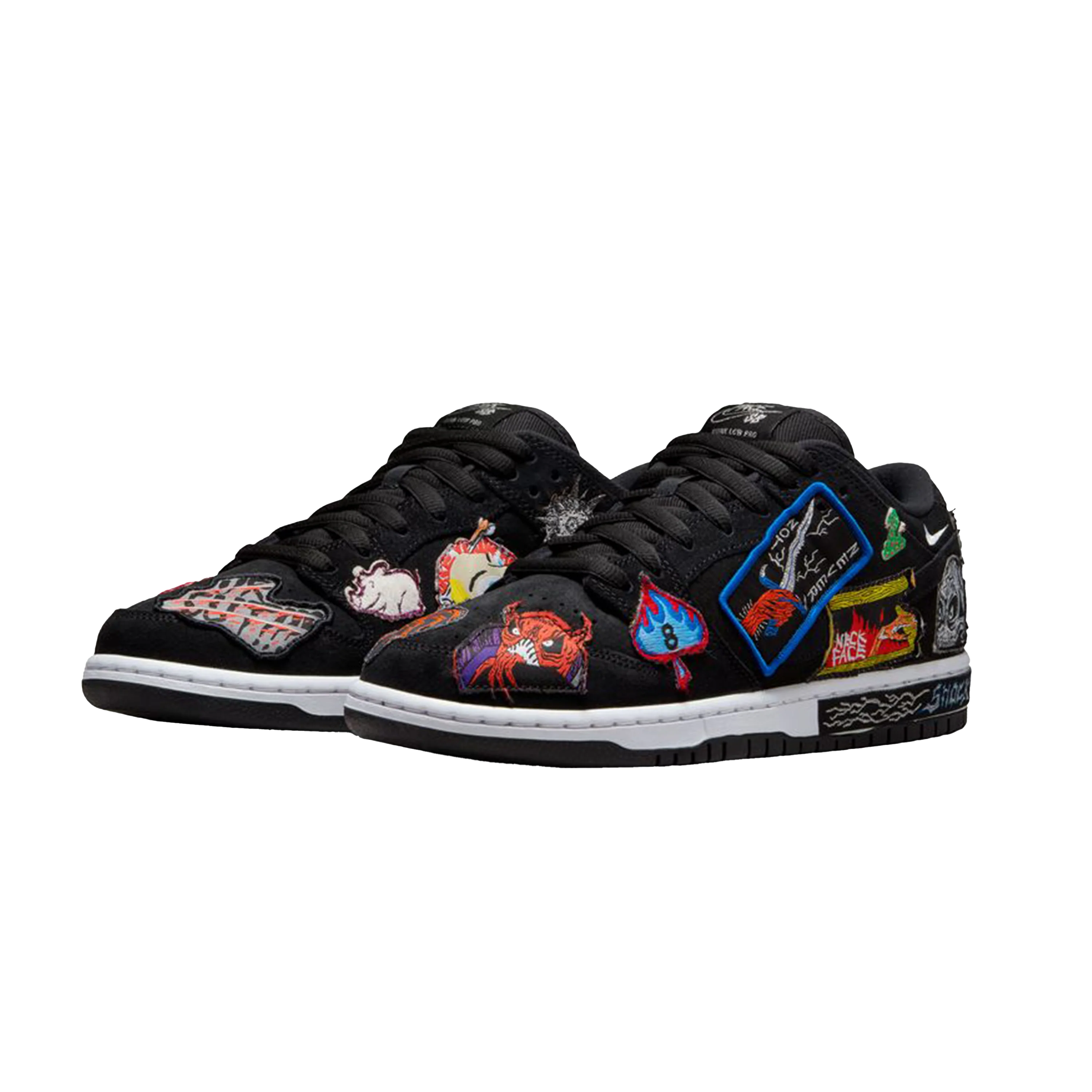 NIKE SB DUNK LOW PRO "NECKFACE" BLACK / WHITE - Image 2