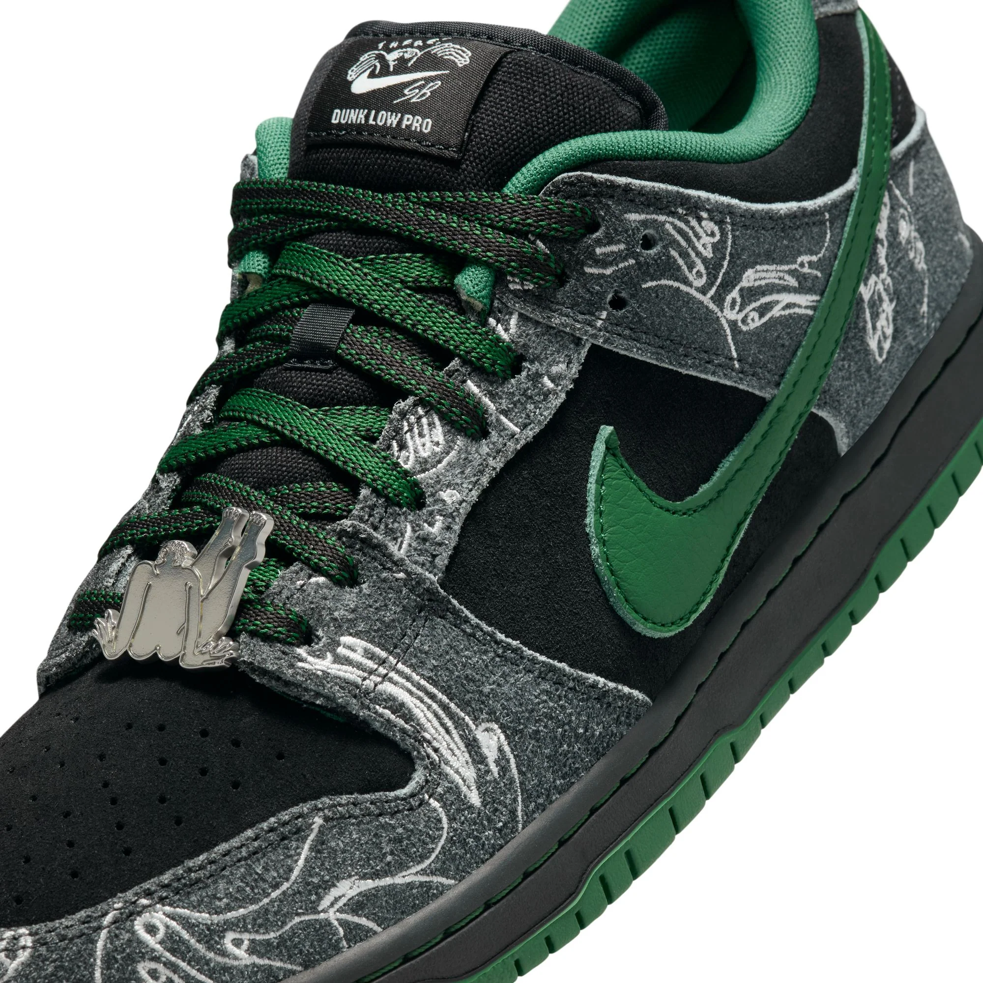 NIKE SB DUNK LOW X THERE BLACK/GORGE GREEN-SUMMIT WHITE - Image 7