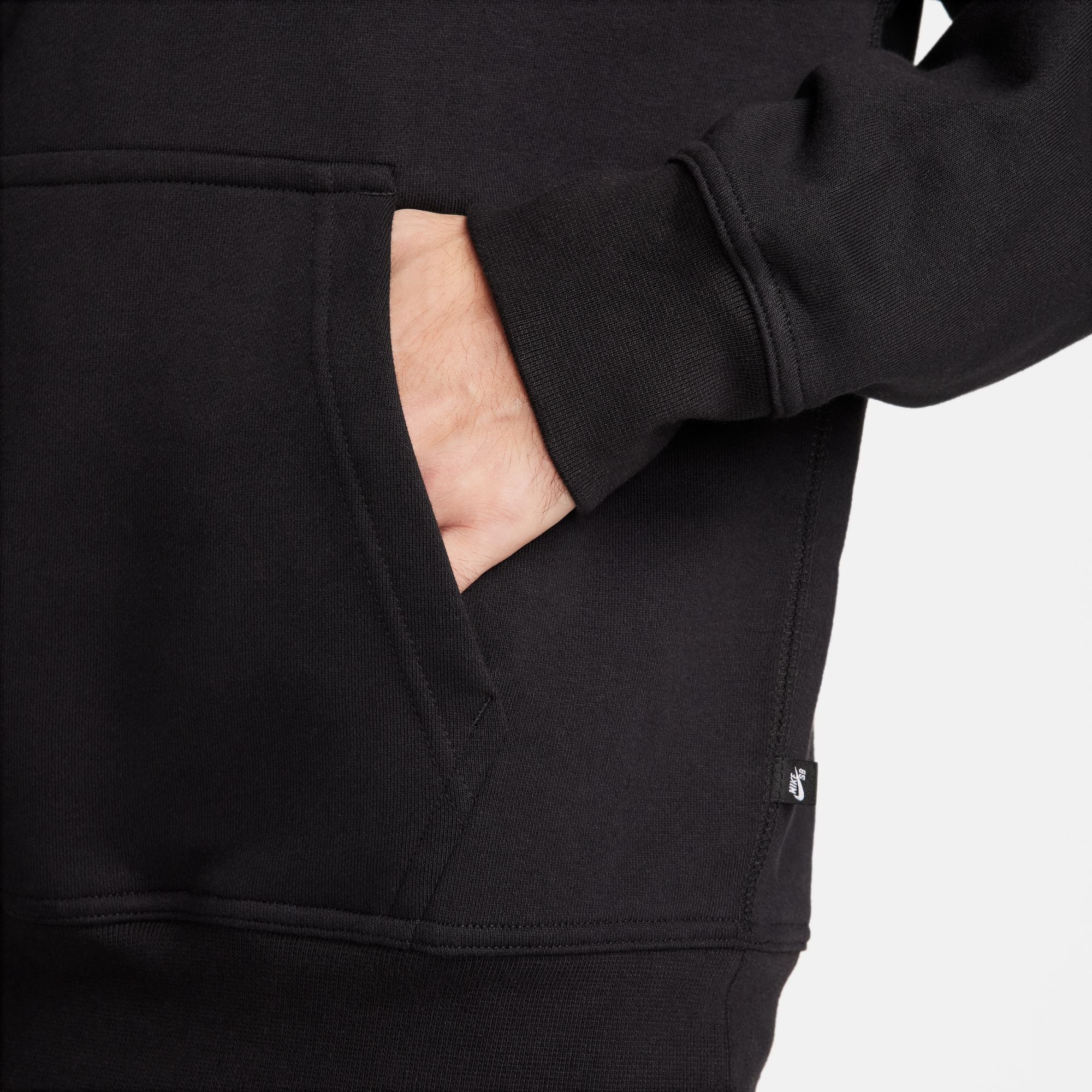 NIKE SB EMBROIDERED FLEECE HOODIE BLACK - Image 3