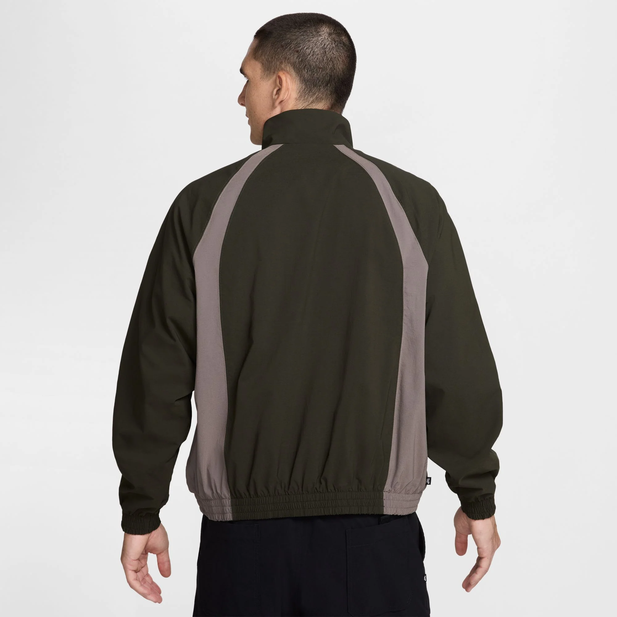 NIKE SB FULL-ZIP WOVEN SKATE JACKET SEQUOIA / CAVE STONE / WHITE - Image 4