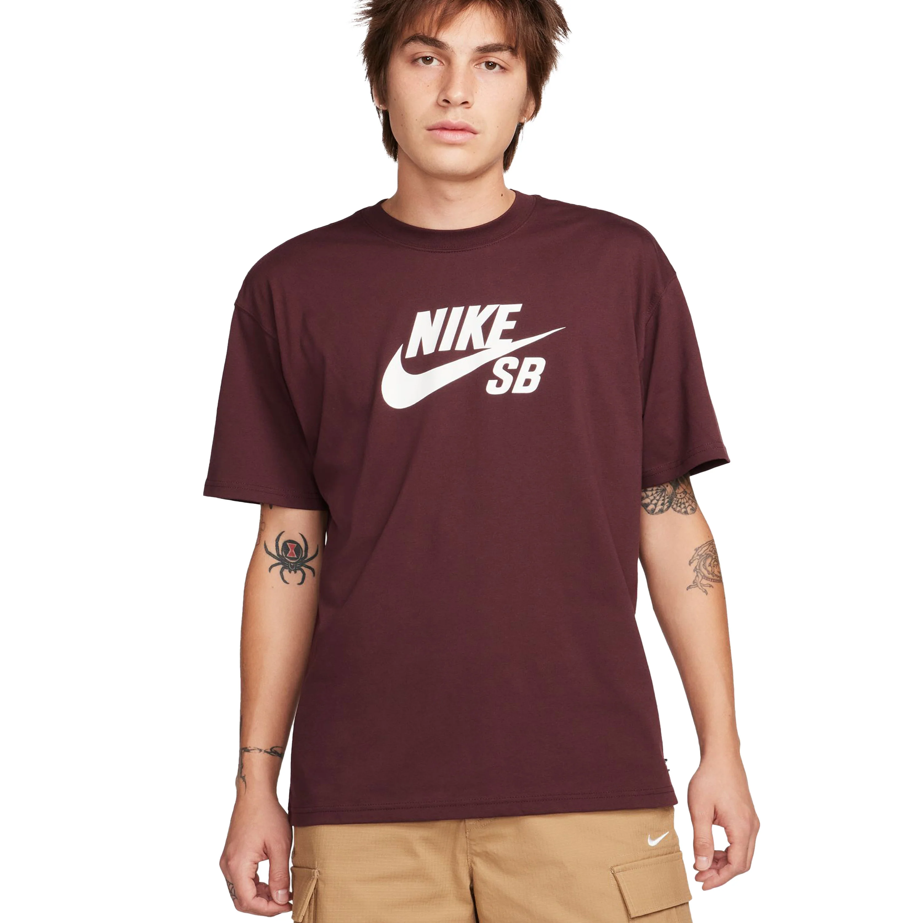 NIKE SB LOGO SKATE TEE BURGUNDY CRUSH