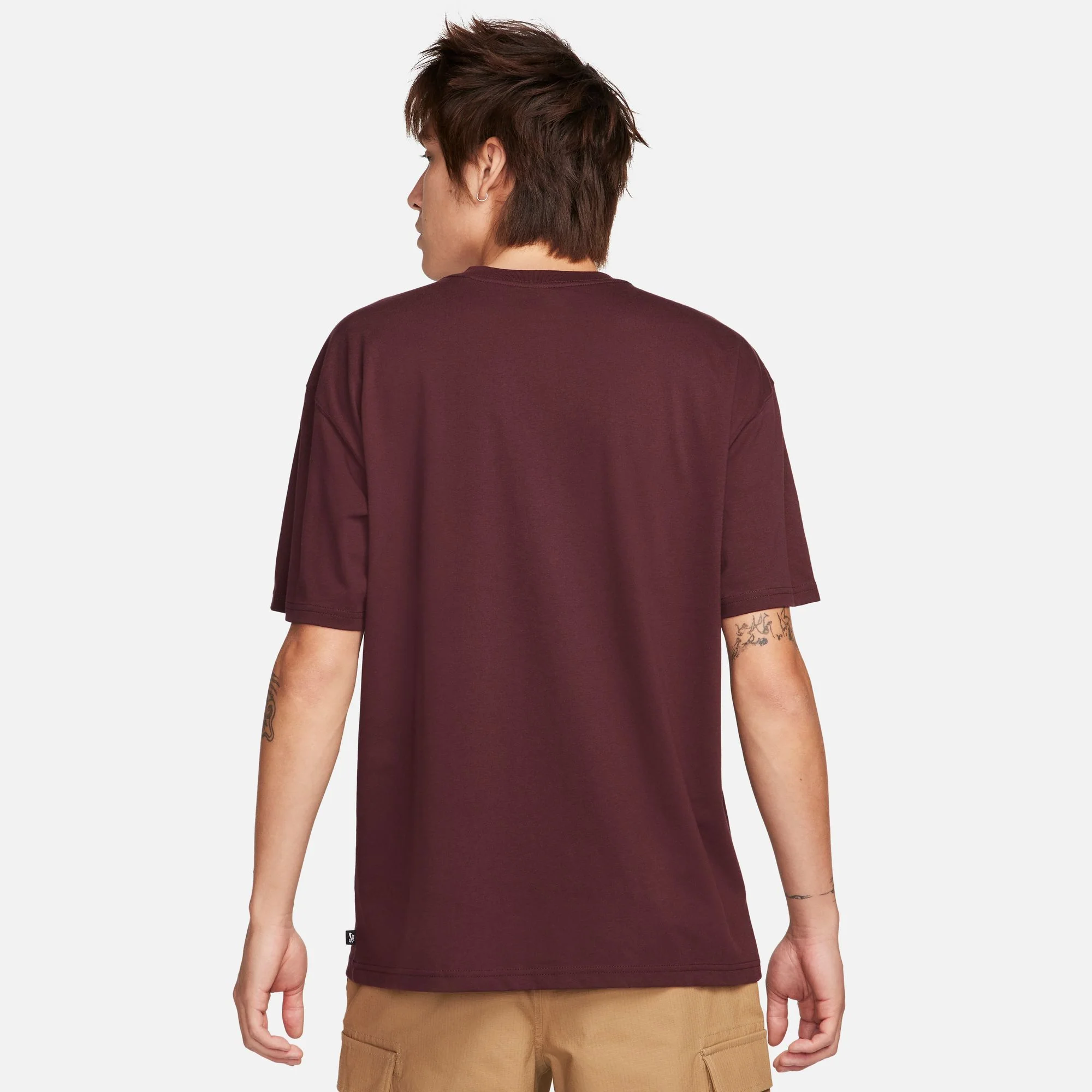 NIKE SB LOGO SKATE TEE BURGUNDY CRUSH - Image 3