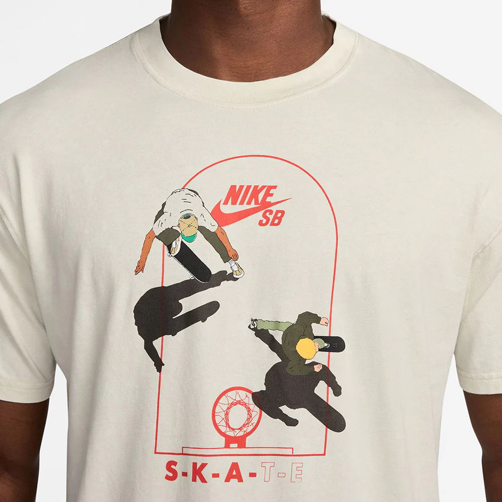 NIKE SB MAX90 COURT SKATE TEE LIGHT BONE - Image 2