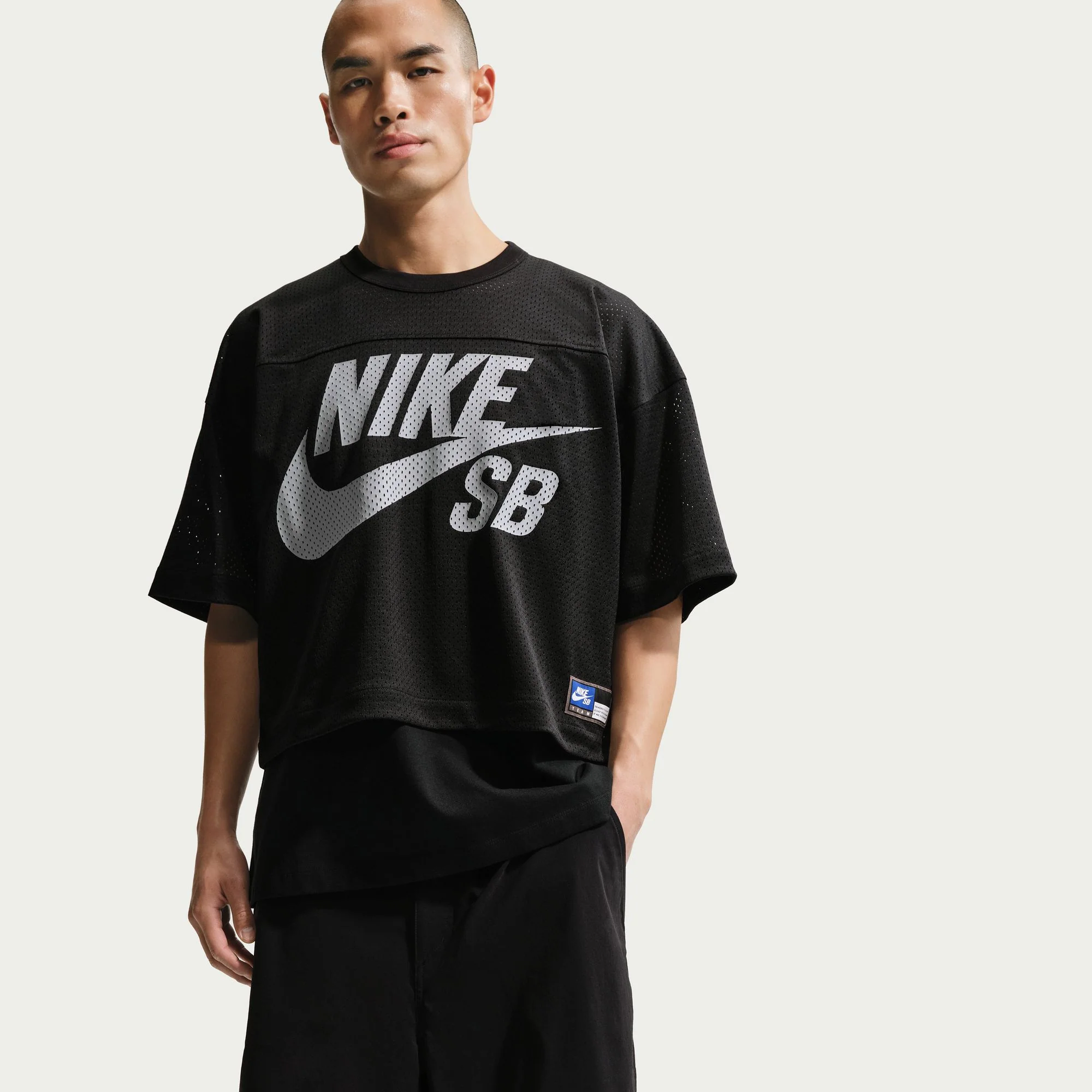 NIKE SB MESH FOOTBALL JERSEY SKATE TOP BLACK - Image 4