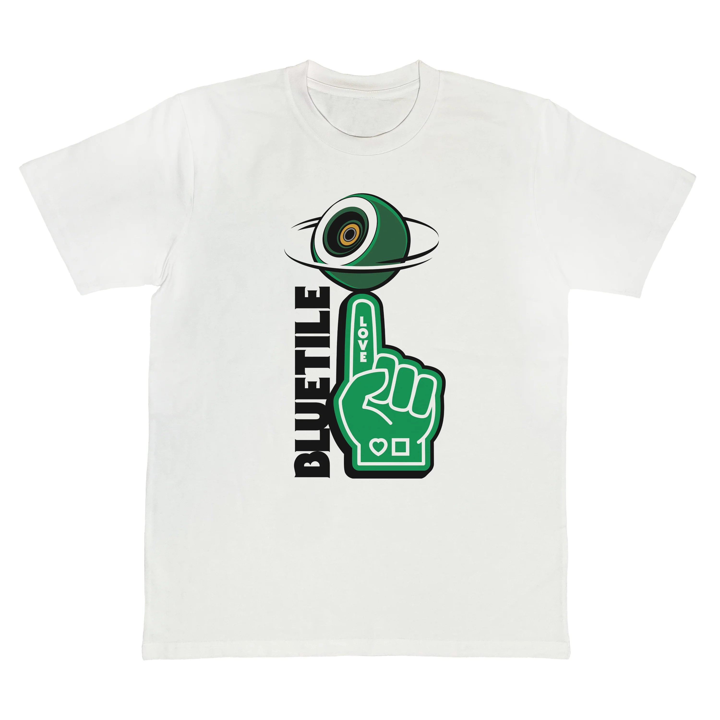 BLUETILE GREEN FOAM FINGER TEE WHITE