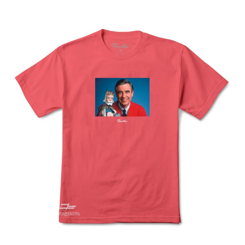 PRIMITIVE MISTER ROGERS T-SHIRT CORAL