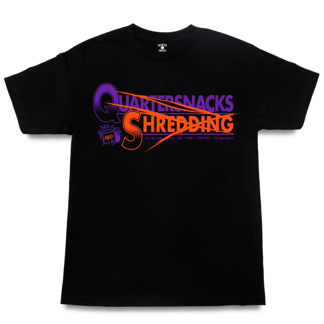 QUARTERSNACKS SHREDDING T-SHIRT BLACK - Image 2
