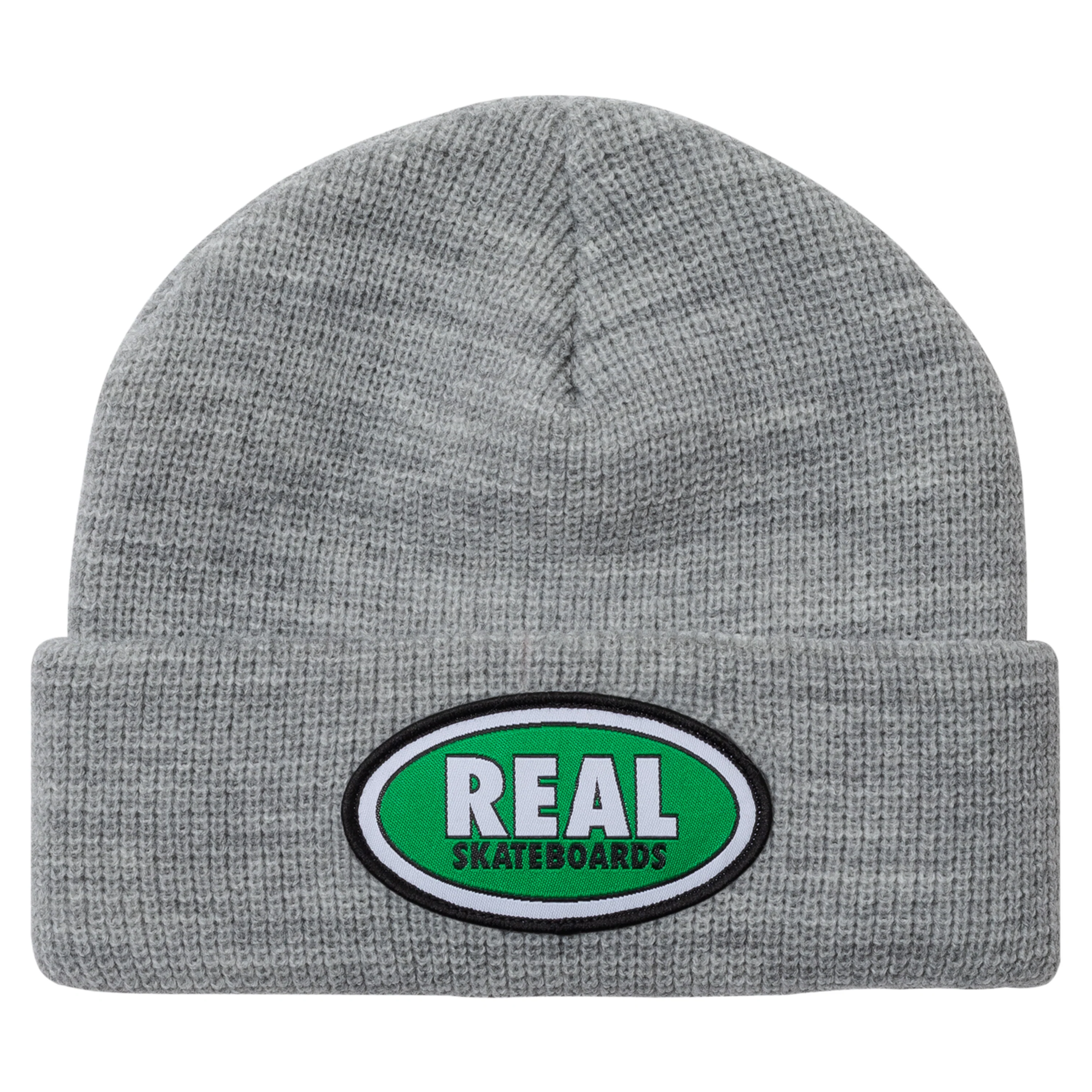 REAL OVAL CUFF BEANIE HEATHER/GREEN
