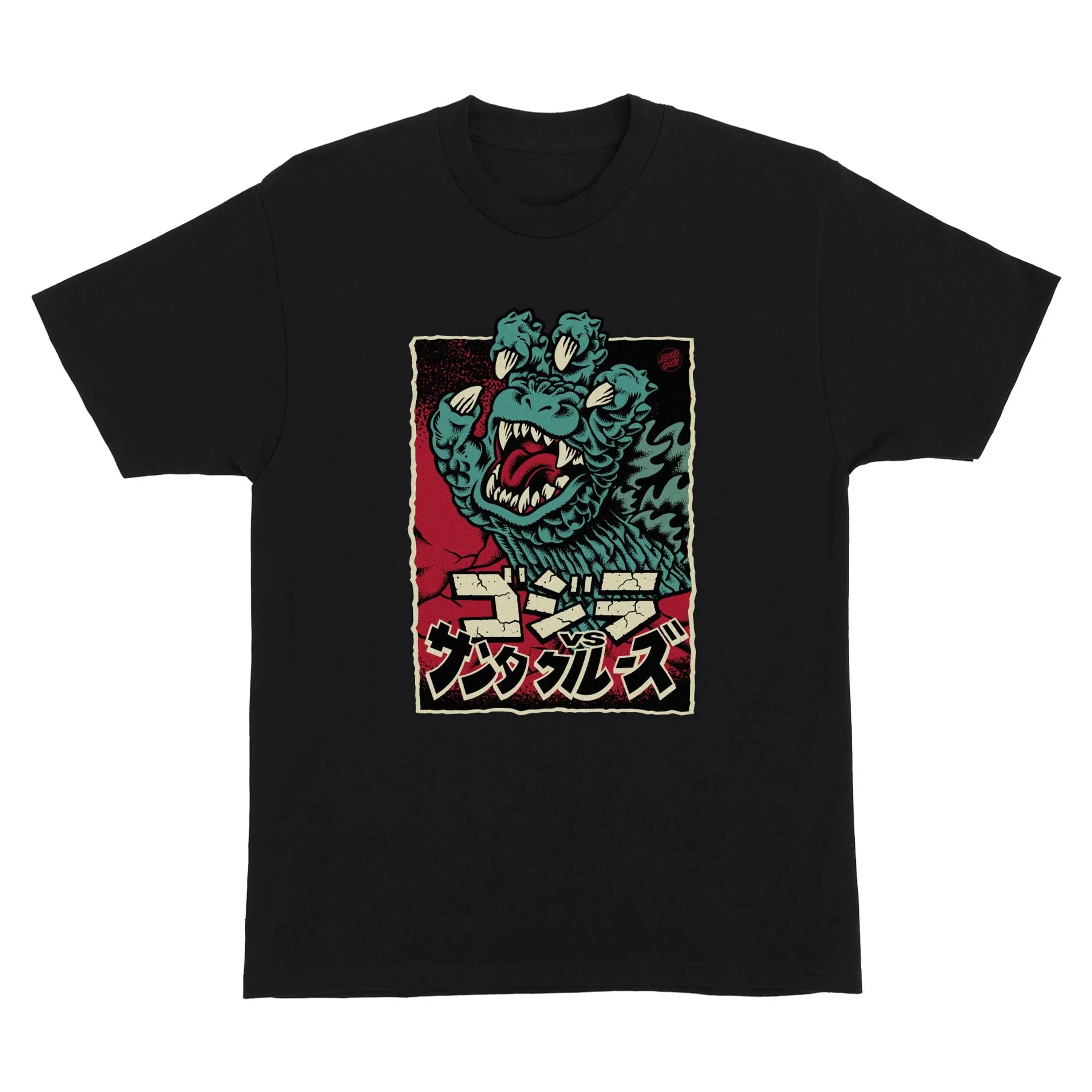 SANTA CRUZ X GODZILLA HAND TEE BLACK