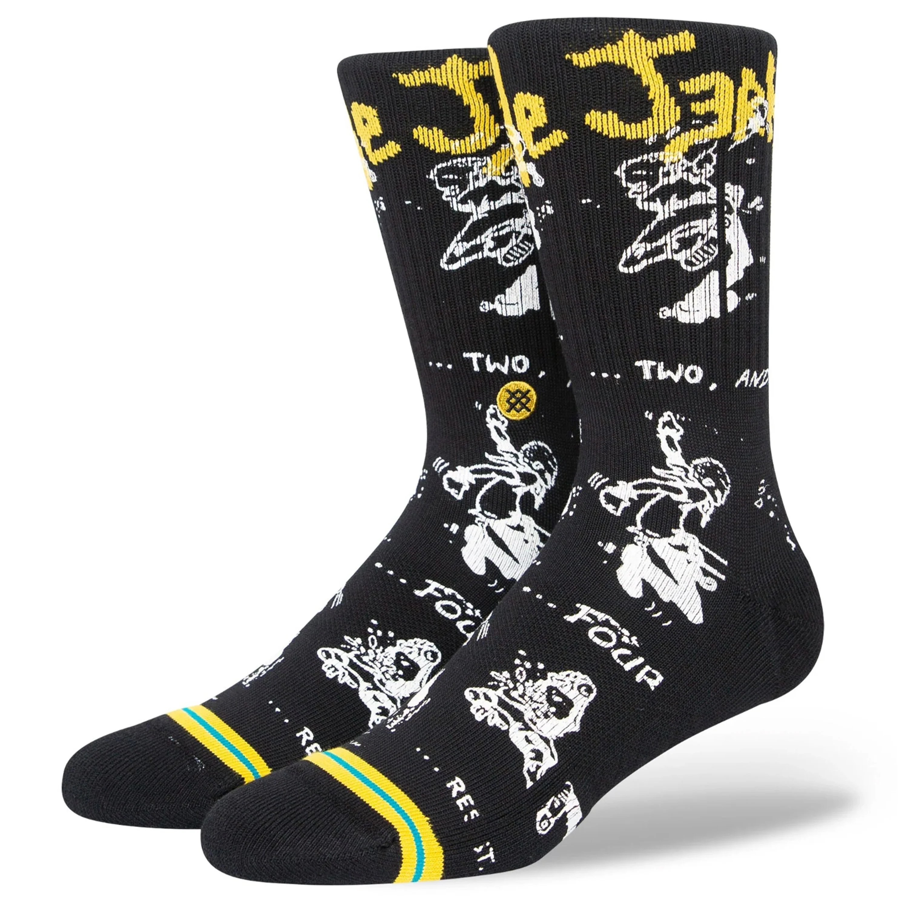 STANCE SOCKS CIRCLE JERKS YELLOW LARGE