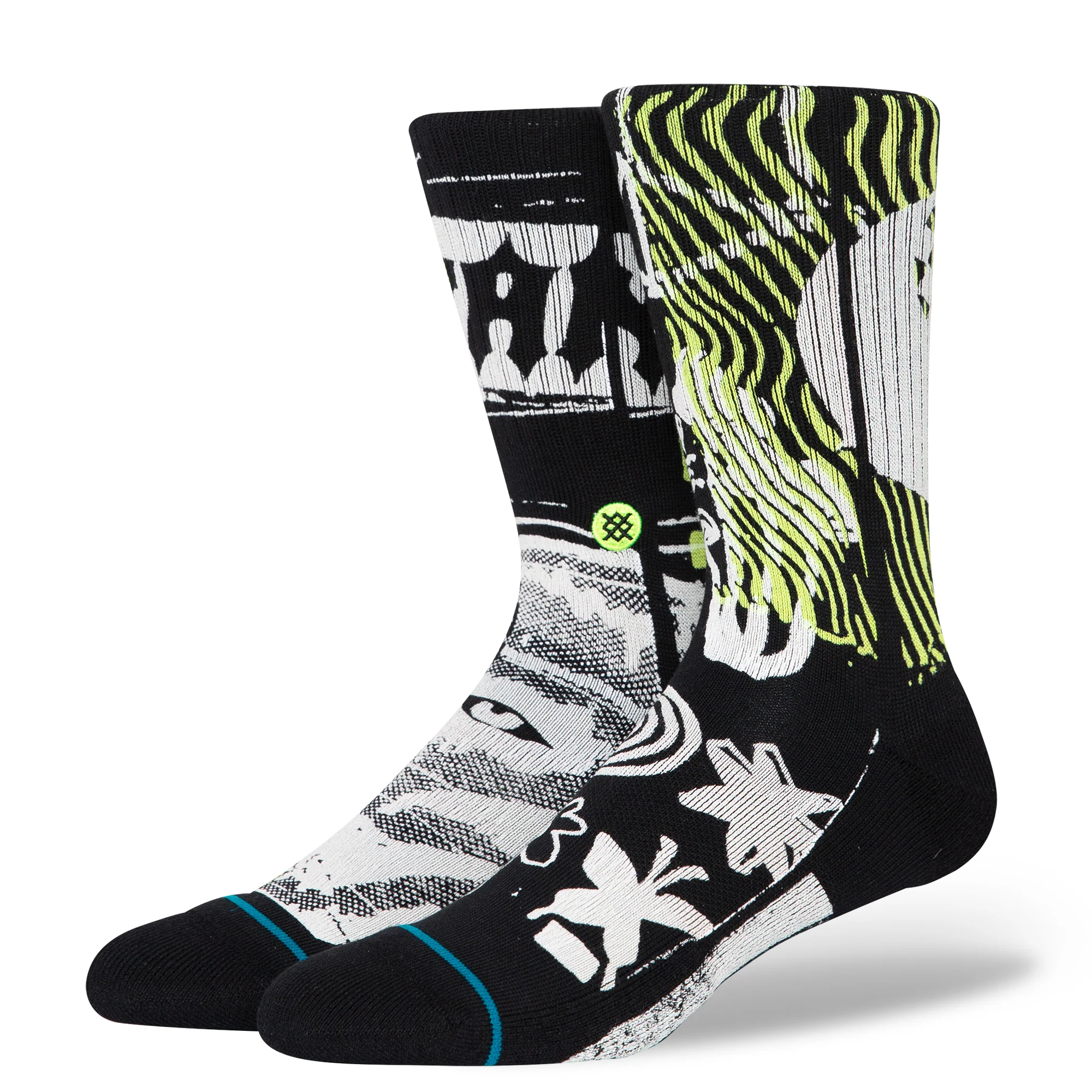 STANCE SOCKS DISTORTED BLACK LARGE