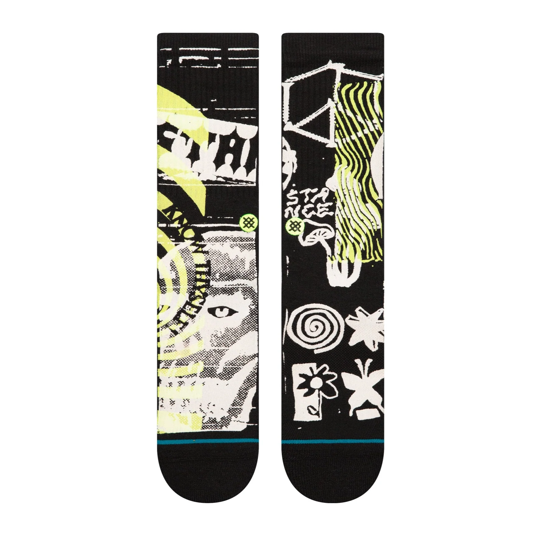 STANCE SOCKS DISTORTED BLACK LARGE - Image 2