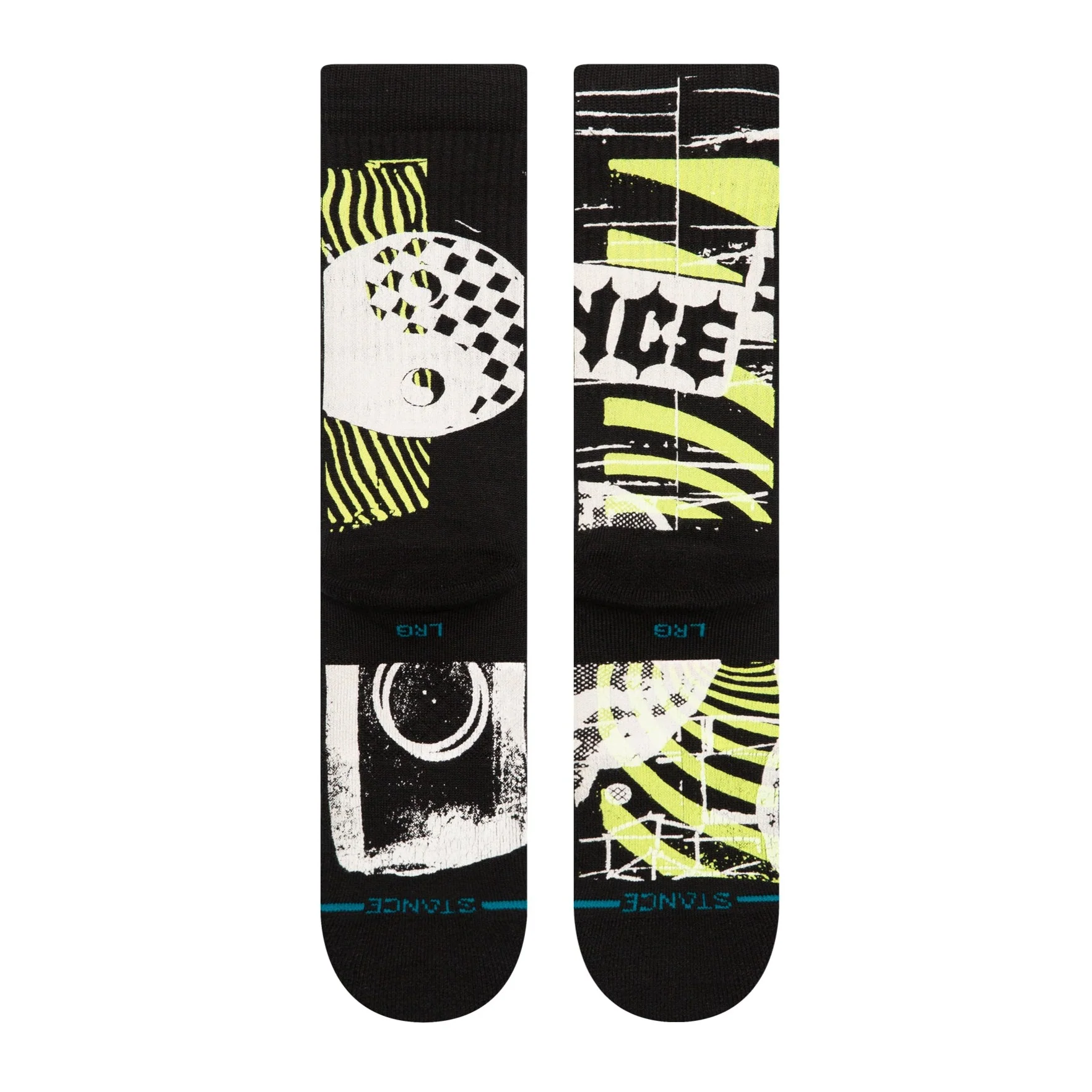 STANCE SOCKS DISTORTED BLACK LARGE - Image 3