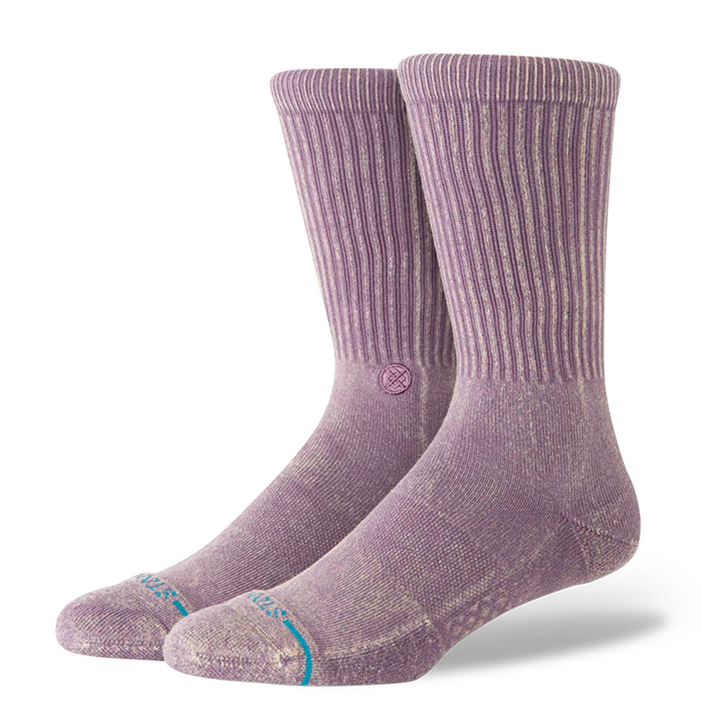 STANCE SOCKS ICON DYED CREW PLUM MEDIUM