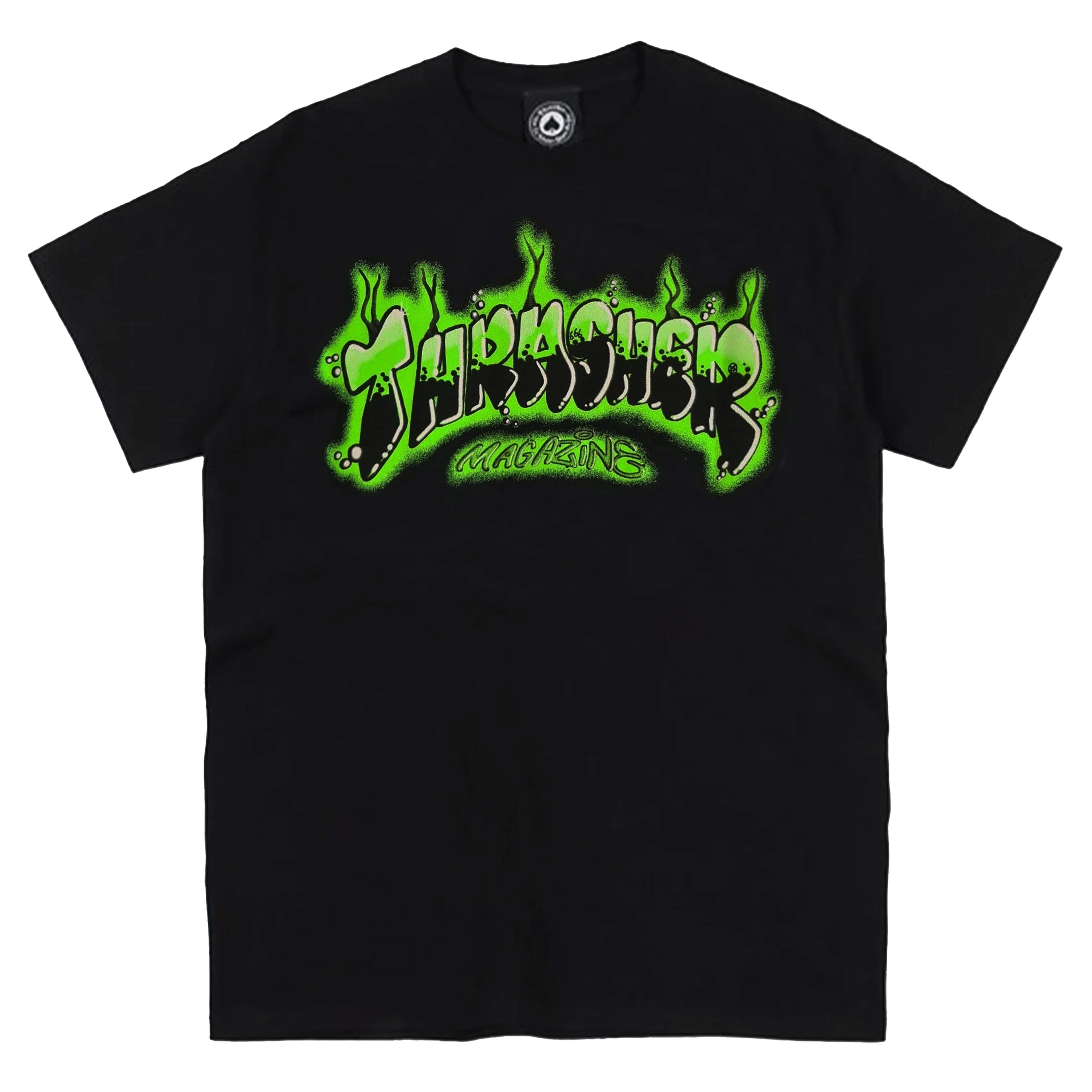 THRASHER AIR BRUSH TEE BLACK