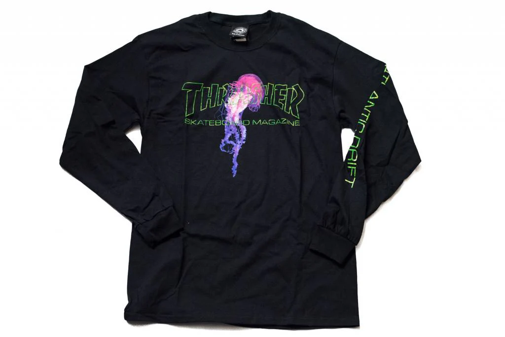 THRASHER ATLANTIC DRIFT L/S T/SHIRT BLACK