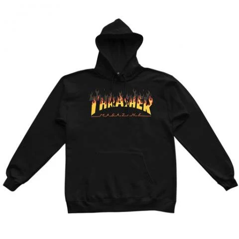 THRASHER BBQ LOGO HOODIE BLACK