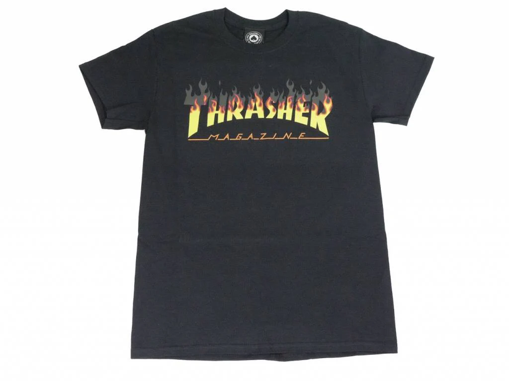 THRASHER BBQ LOGO T-SHIRT BLACK
