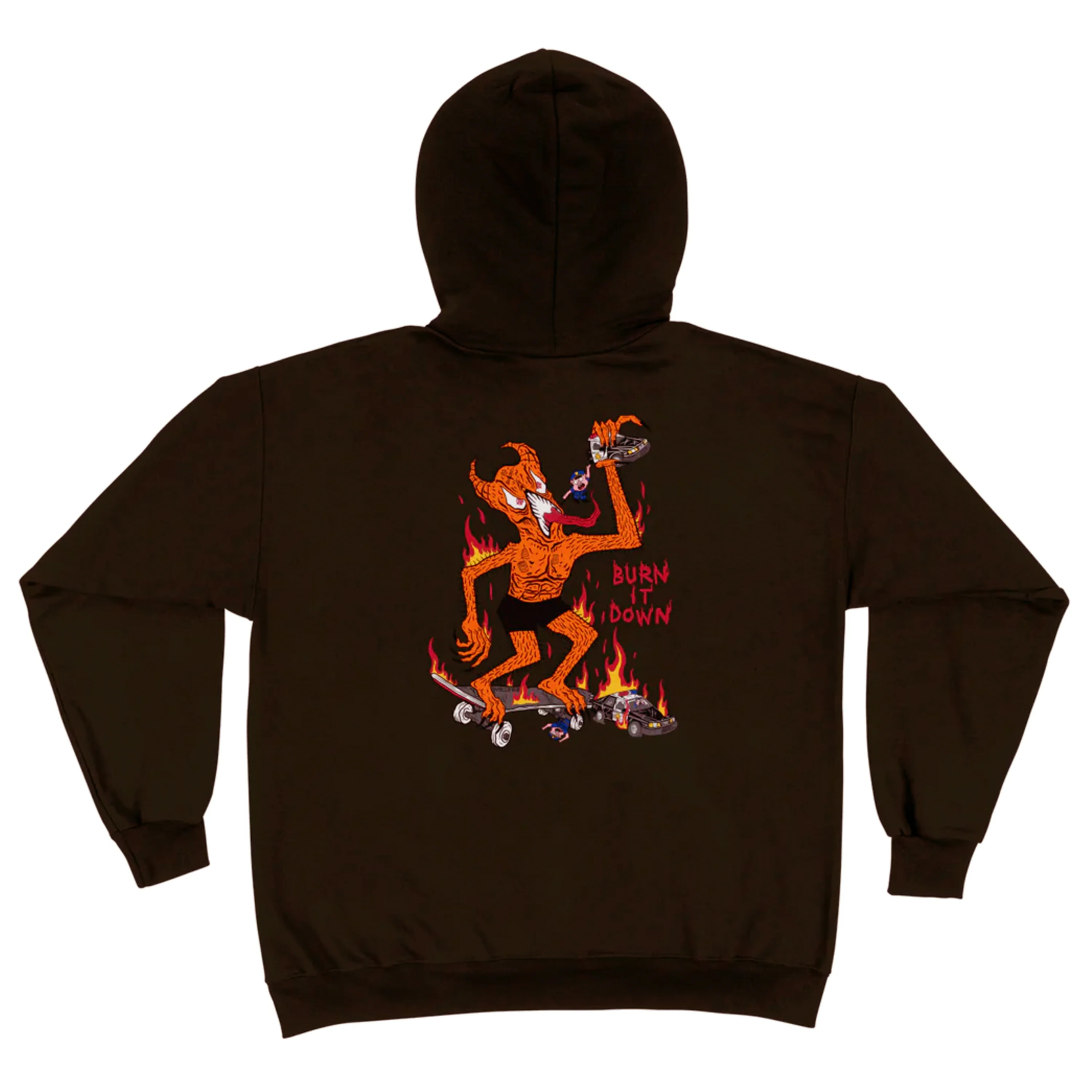 THRASHER BURN IT DOWN HOODIE BROWN - Image 2
