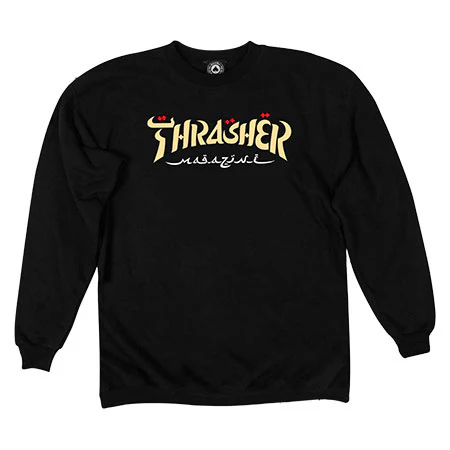 THRASHER CALLIGRAPHY CREWNECK BLACK