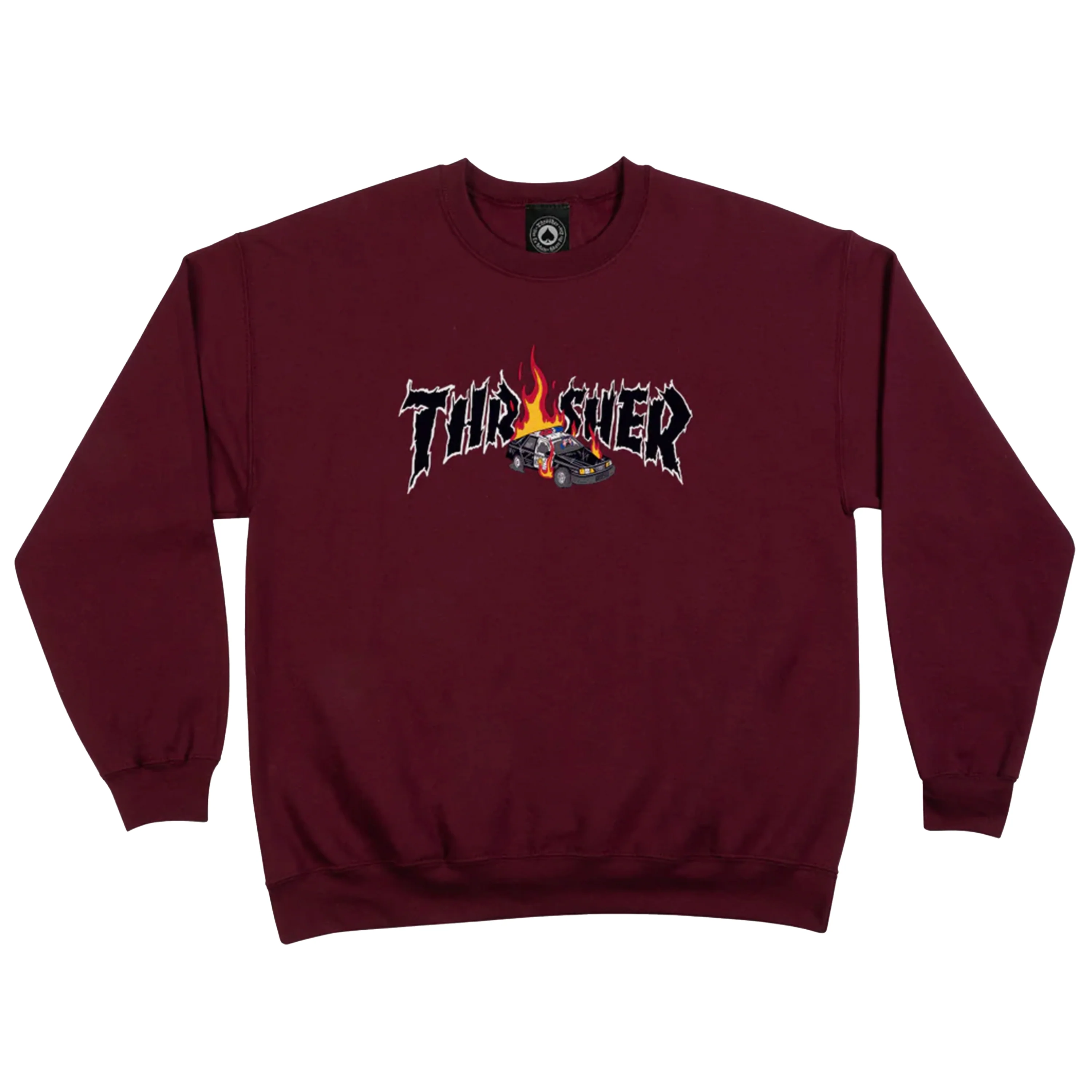 THRASHER COP CAR CREWNECK MAROON