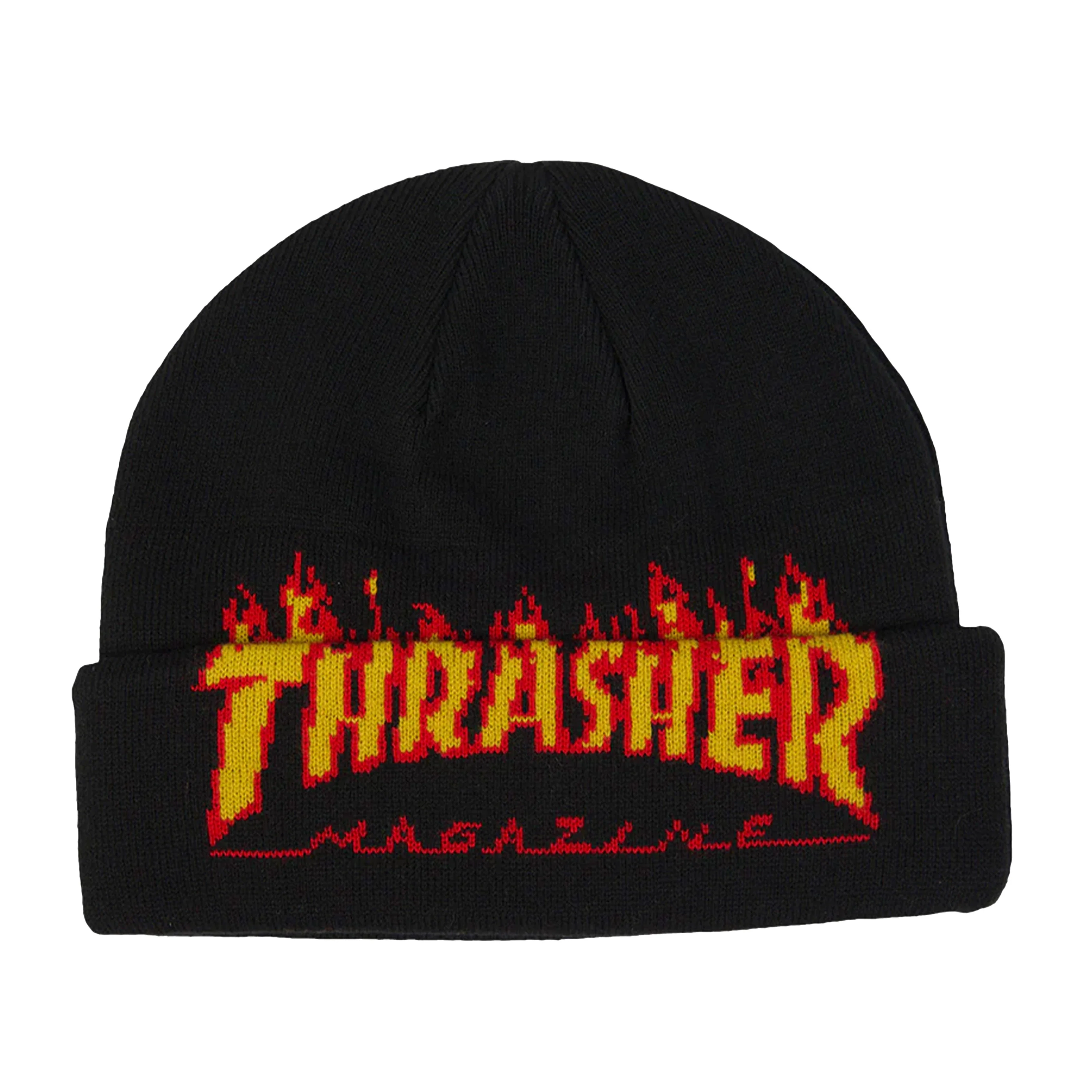 THRASHER FLAME BEANIE BLACK
