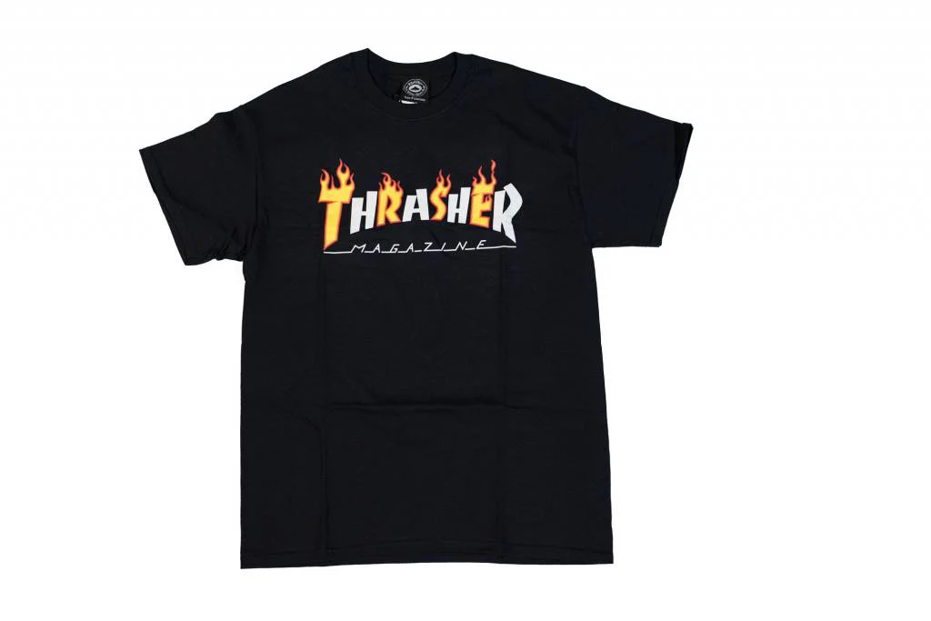 THRASHER FLAME / MAG LOGO S/S T-SHIRT BLACK