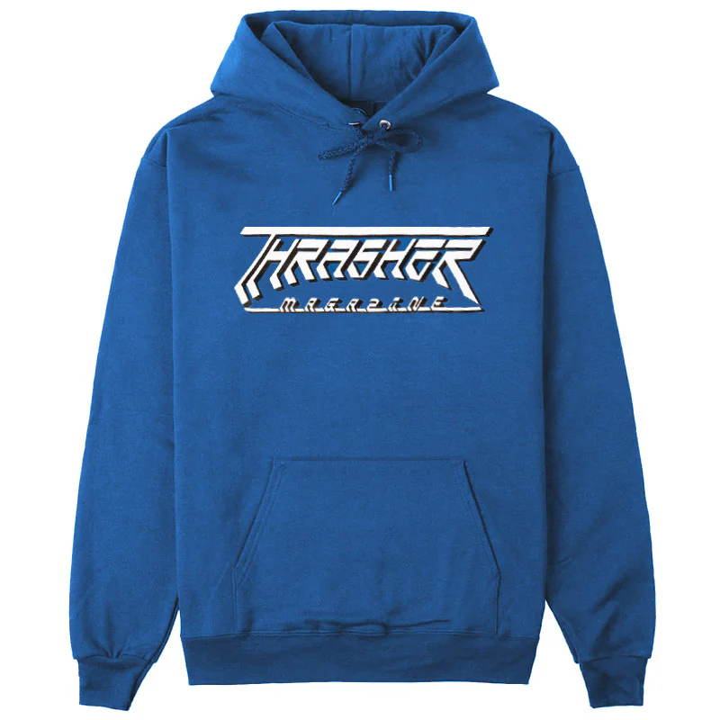 THRASHER FUTURE LOGO HOODIE BLUE
