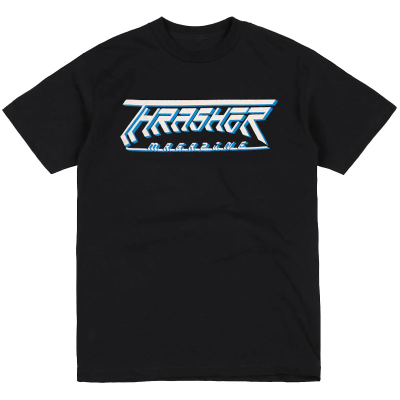 THRASHER FUTURE LOGO TEE BLACK