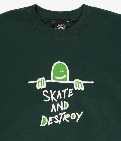 THRASHER GONZ SKATE AND DESTROY CREW NECK GRN - Image 2