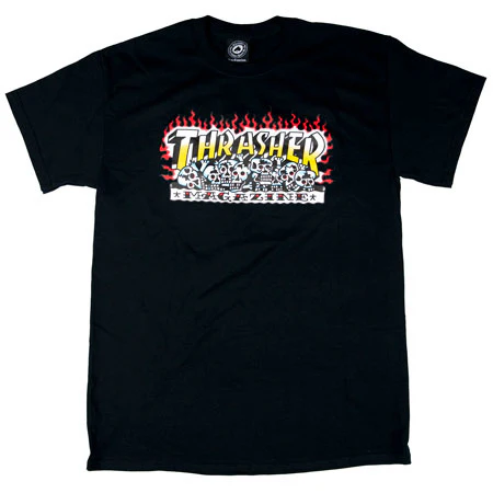 THRASHER KRAK SKULLS T-SHIRT BLACK