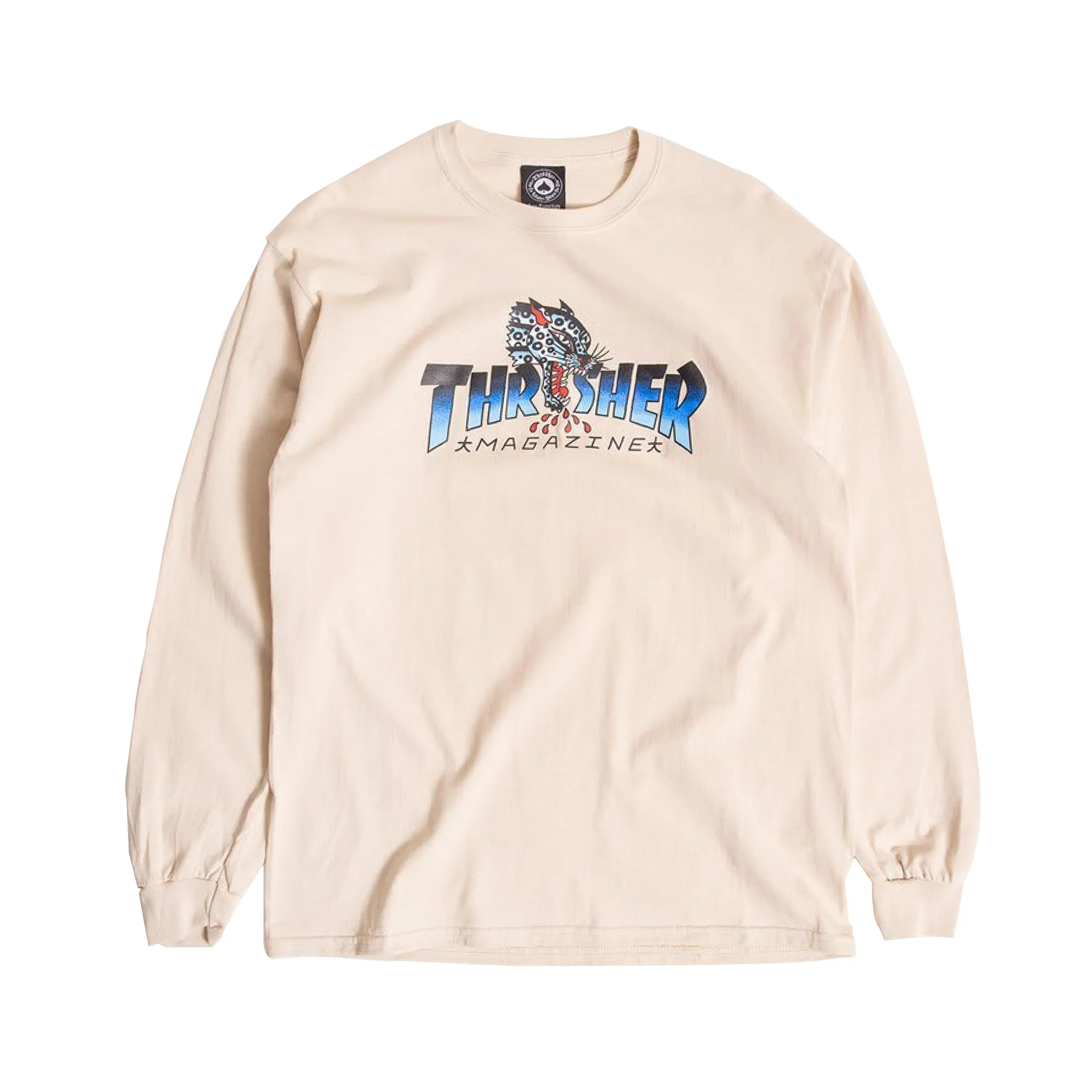 THRASHER LEOPARD LONG SLEEVE T-SHIRT SAND