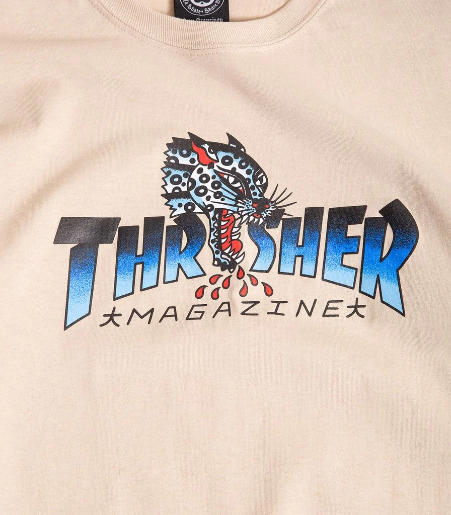 THRASHER LEOPARD LONG SLEEVE T-SHIRT SAND - Image 2